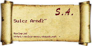 Sulcz Arnó névjegykártya